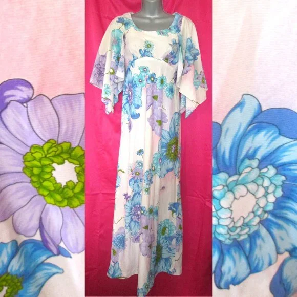Vintage | Dresses | 97s Vintage Deadstock Floral Hawaiian Maxi Dress Size  Extra Small 2xs | Poshmark